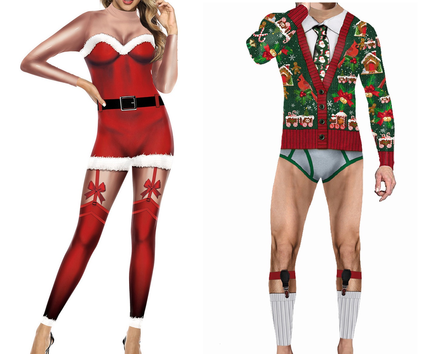 3D Printing Xmas - Kadın Erkek Çirkin Noel Kostüm Yenilik