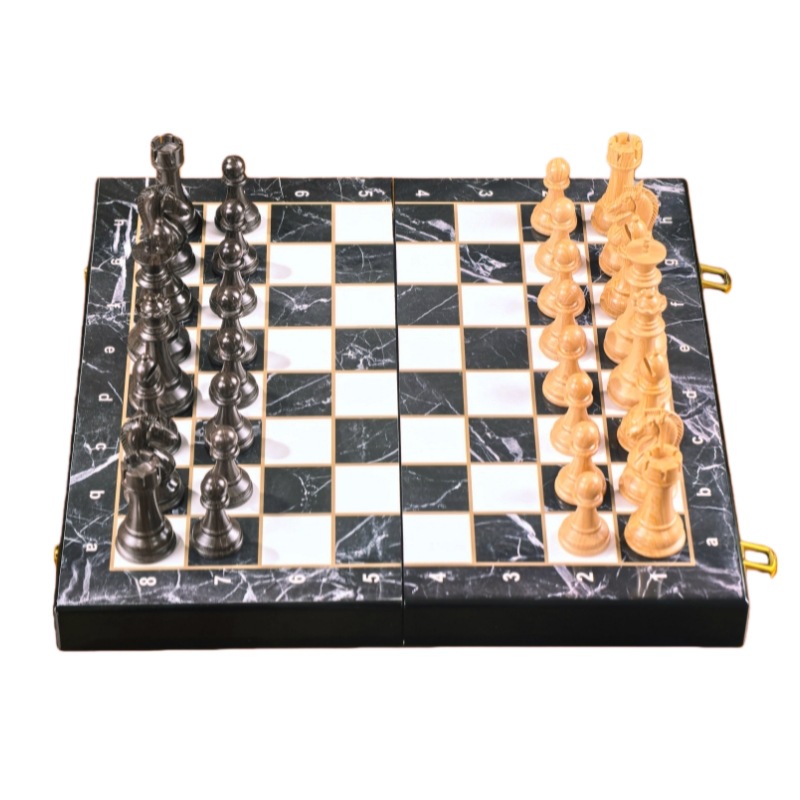 3D Printing Chess - 15 İnç Lüks Mermer Desenli Katlanabilir