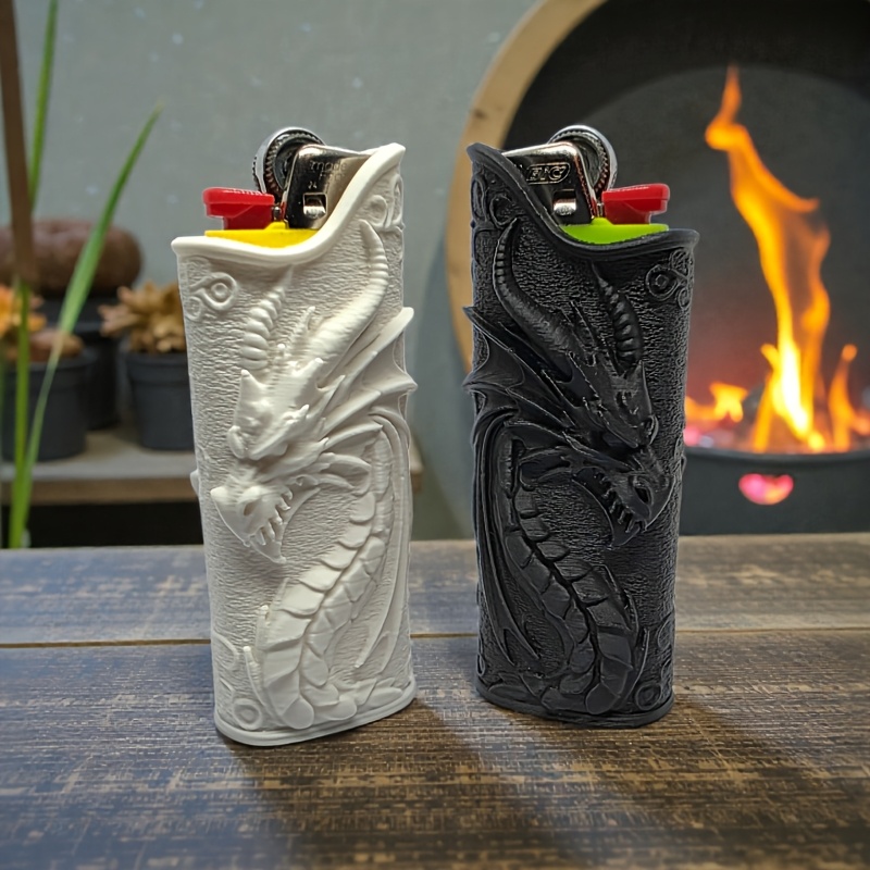 3D Printing Examples - Gotik Kabartmalı Ejderha Çakmak Kılıfı 3D