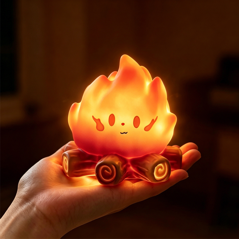 3D Printing Lamp - Yaratıcı Kawaii Mini Karikatür Kamp Ateşi