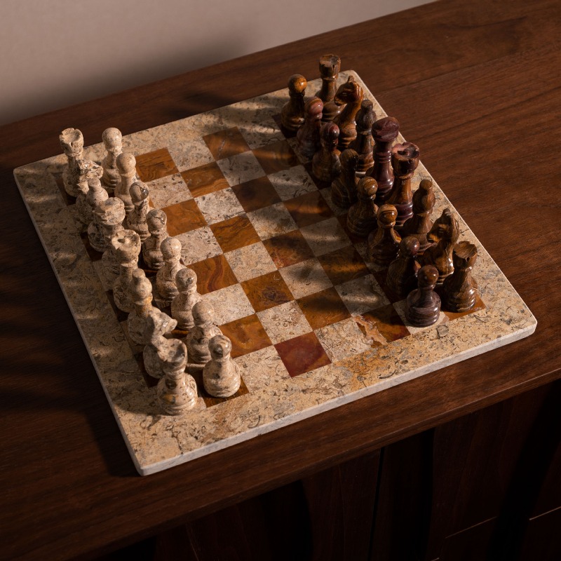 3D Printing Chess - Doğal Taş Oymalı Satranç Takımı, Ortaçağ