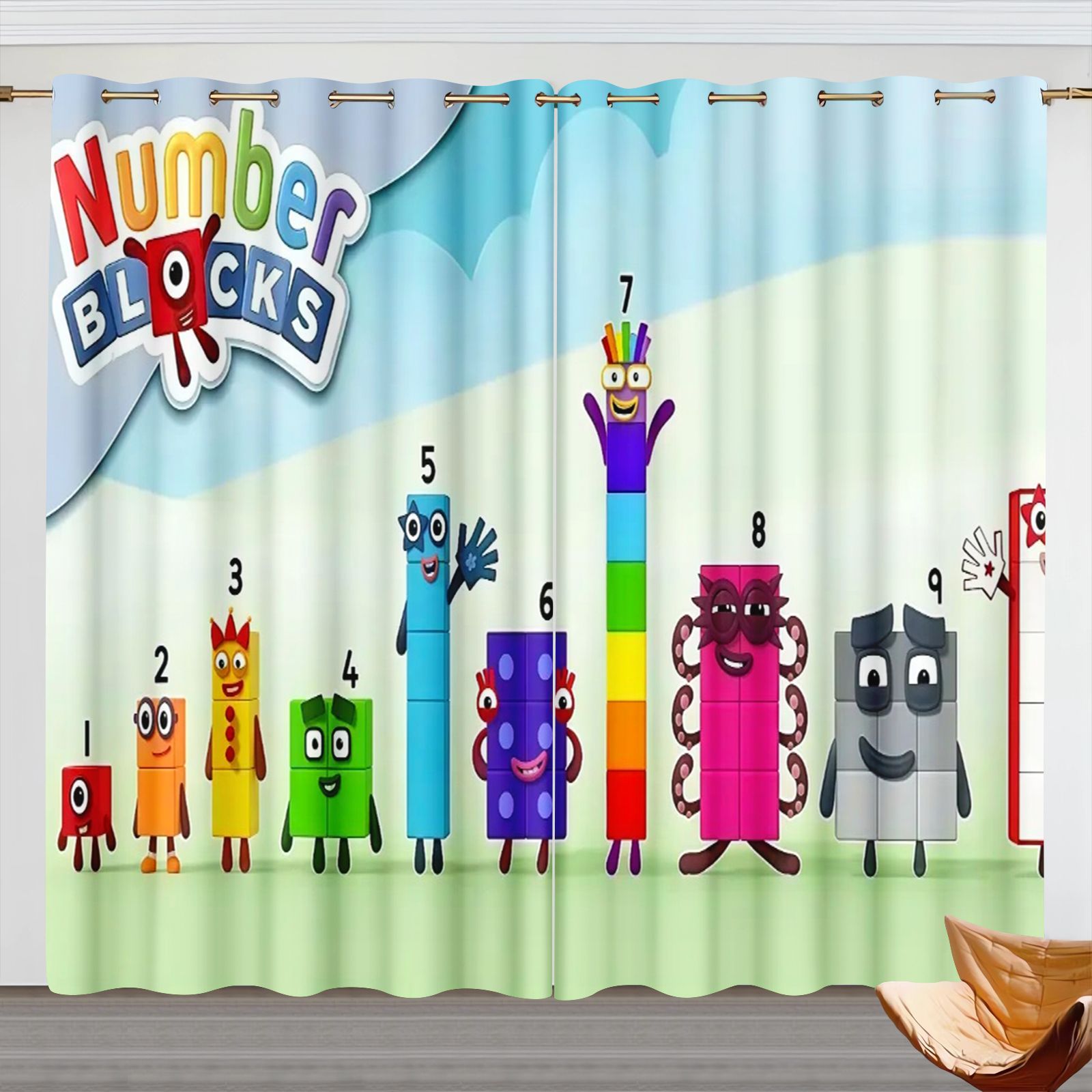 3D Printing Examples - Numberblocks Karikatür Perdeler, Çocuk Odası Karartma