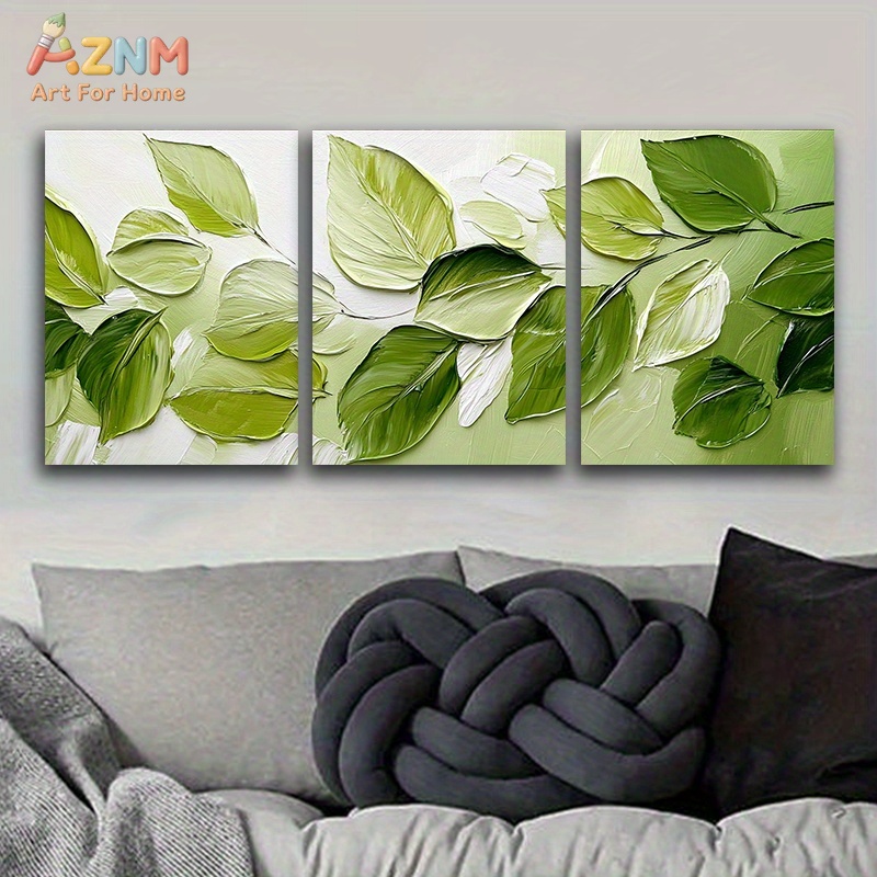 3D Printing Wall - AZNM 3D Dokulu Yeşil Yaprak Impasto