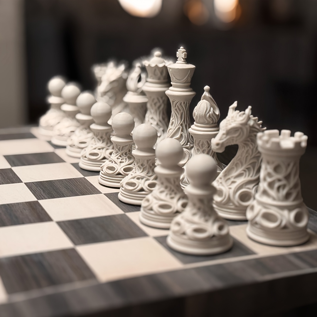 32 parçalı 3D baskılı plastik  - 3D Printing Chess incelemesi ve fiyatı